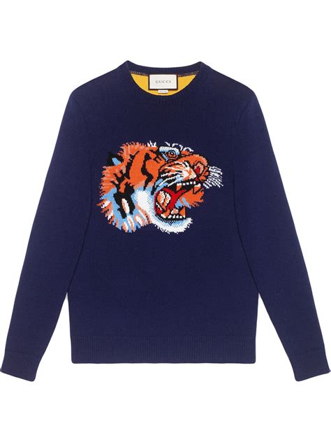 maglione con tigre gucci|Maglione in cotone a righe .